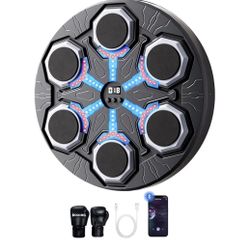 Music Boxing Machine for Kids, Smart Bluetooth Machine with LED Electronic Wall Mounted, Music Boxing Target Workout Punching Equipment for Home (S)