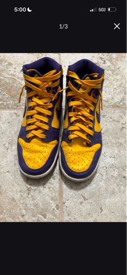 Nike Dunk High Purple Yellow Sneakers