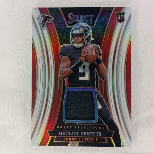 Michael Penix Jr 2024 Select White Draft Selections Patch Rookie 06/75