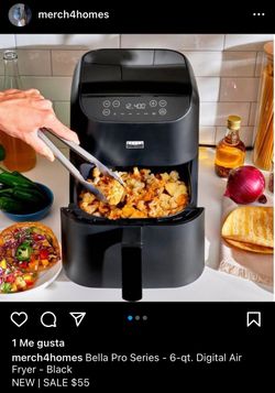 Bella Pro Series - 6-qt. Digital Air Fryer - Black