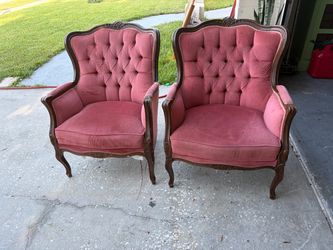 Pair of Vintage French Provincial Bergère Chairs