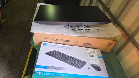 Computer screen and keyboard