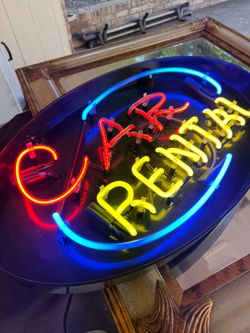 💥Vintage Style "Car Rental" Commercial Neon Sign – Works Perfect! Hi