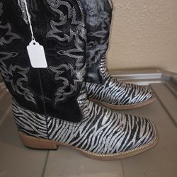 Roper zebra print boots size 9 