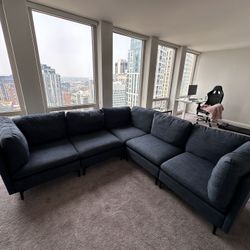 Wayfair Blue Sectional Fabric Couch Sofa Loveseat