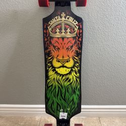 Lion God Rasta Drop Thru Cruzer Freeride Longboard. 