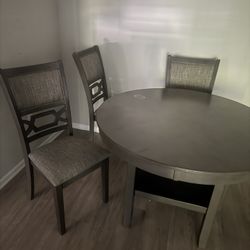 Grey Circle Table 4 Chairs 