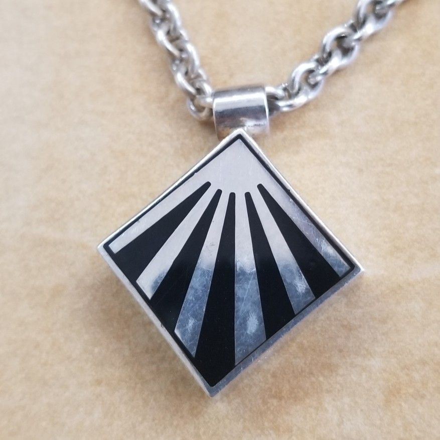 Sterling Silver And Onyx Necklace