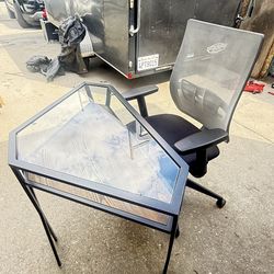 Corner desk and office chair