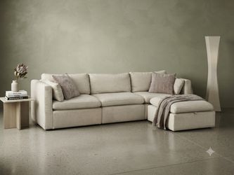Free Delivery - Cream Modular Sectional Couch/Sofa With Storage