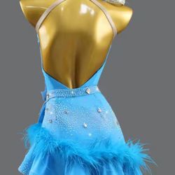 Latin Dance Dress- Blue Color