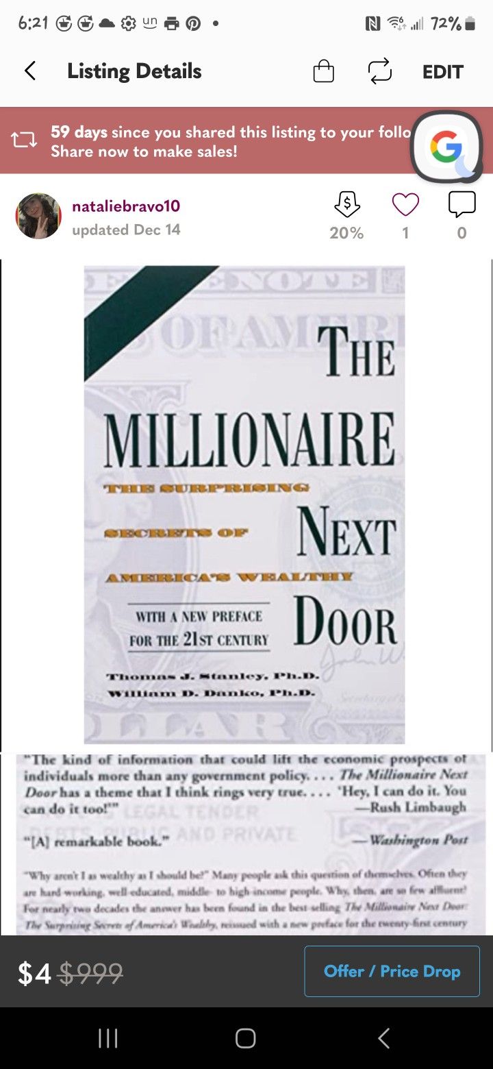 The millionaire next door The Surprising Secrets Of America's Wealthy Book