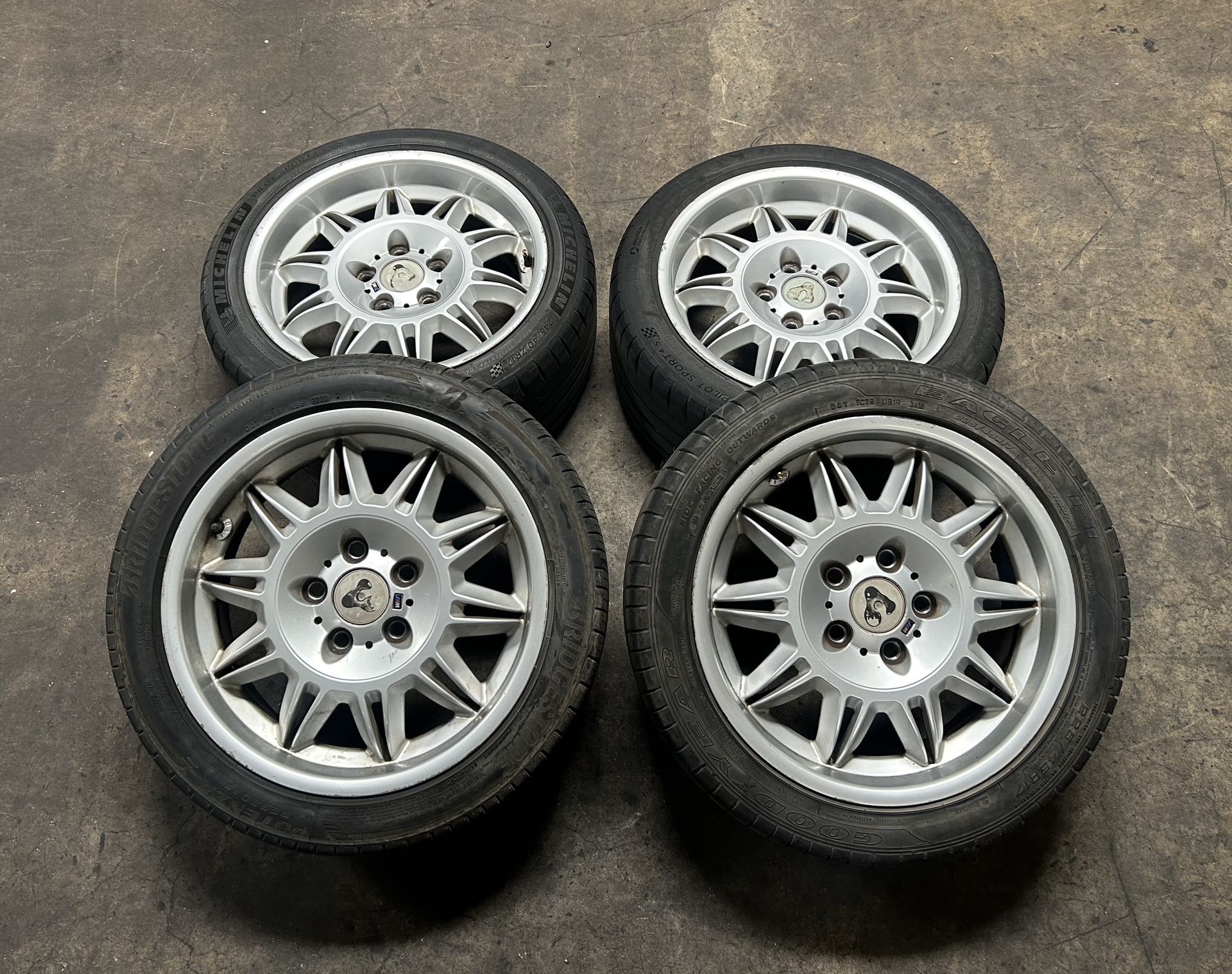 BMW E36 M3 17" STAGGERED DOUBLE SPOKE WHEELS RIMS