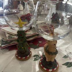 Christmas Wine Glass 