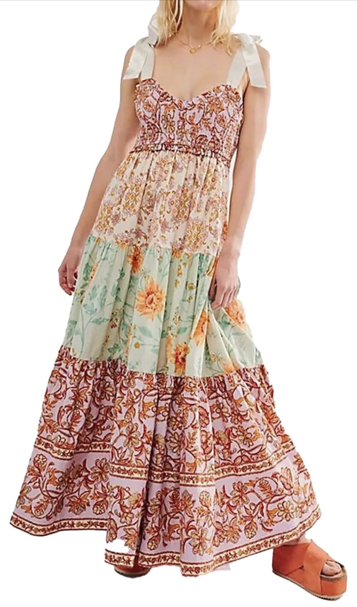 Women Floral Maxi Dress, new