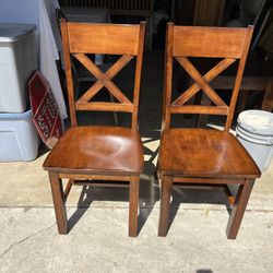 X Back Solid Hard Wood Chairs “ Sturdy “