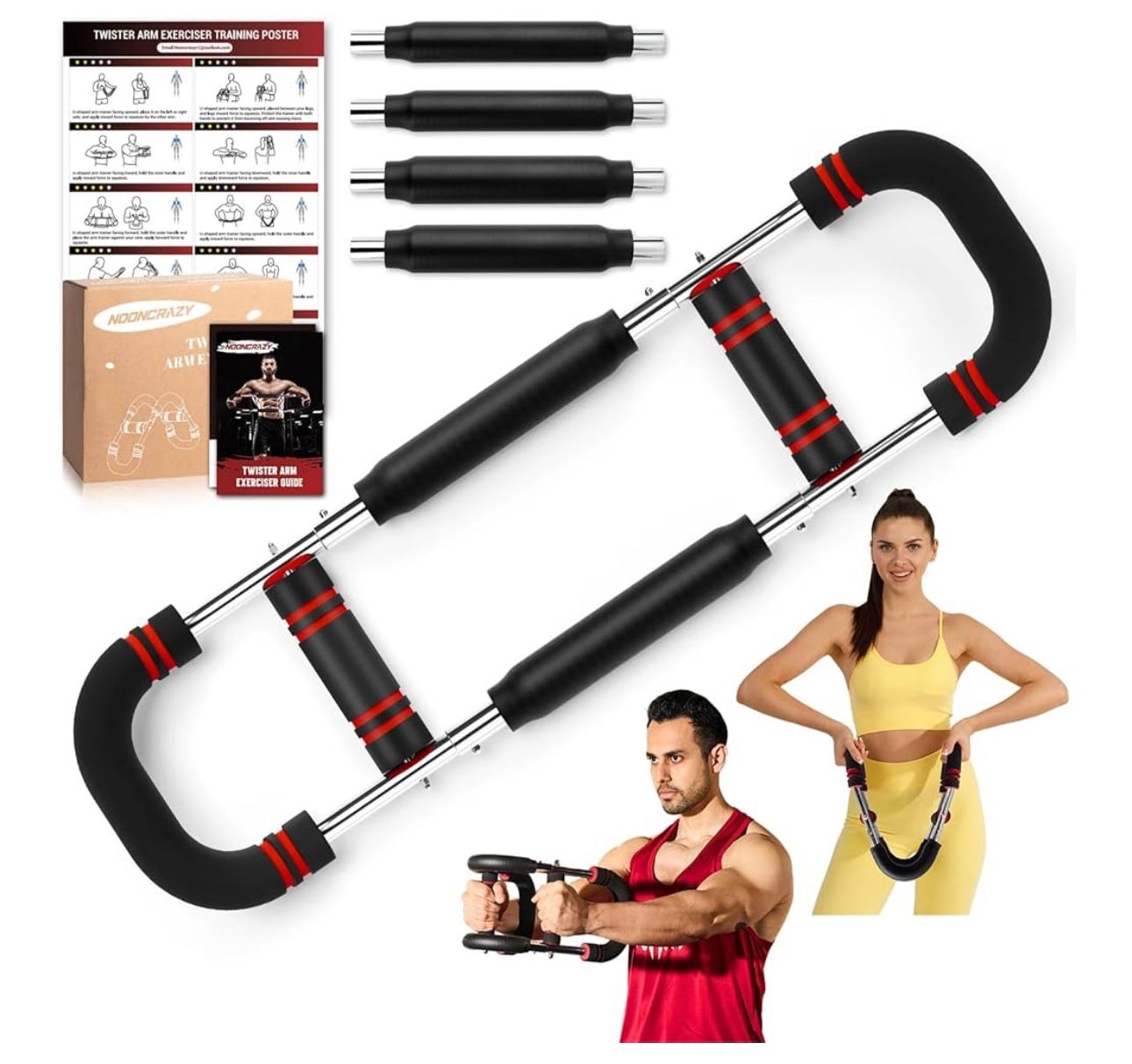 Brand New Nooncrazy Adjustable Twister Arm, Chest, Thigh Exerciser Red 30-120lb