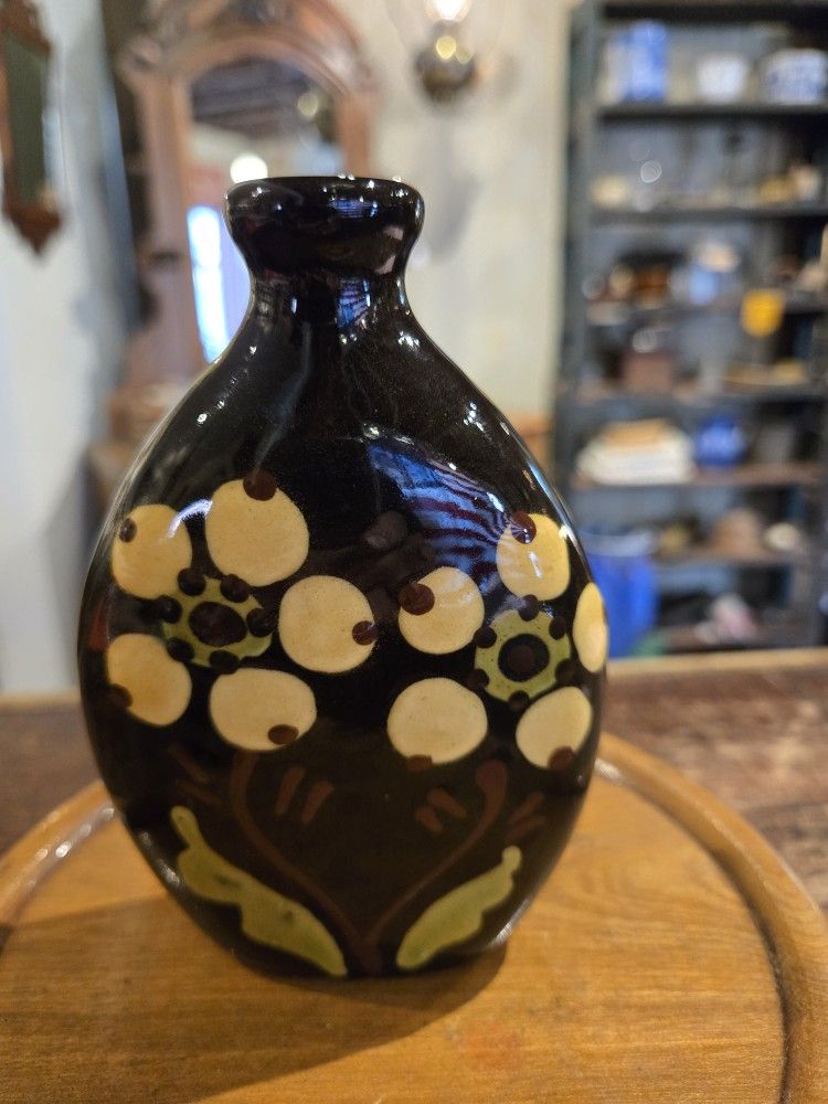 1994 Miniature Breininger Pottery Redware Glazed Flask 