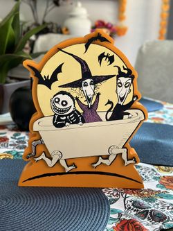 NBC Tim Burton’s Nightmare Before Christmas Standing Halloween Block Sign Decor