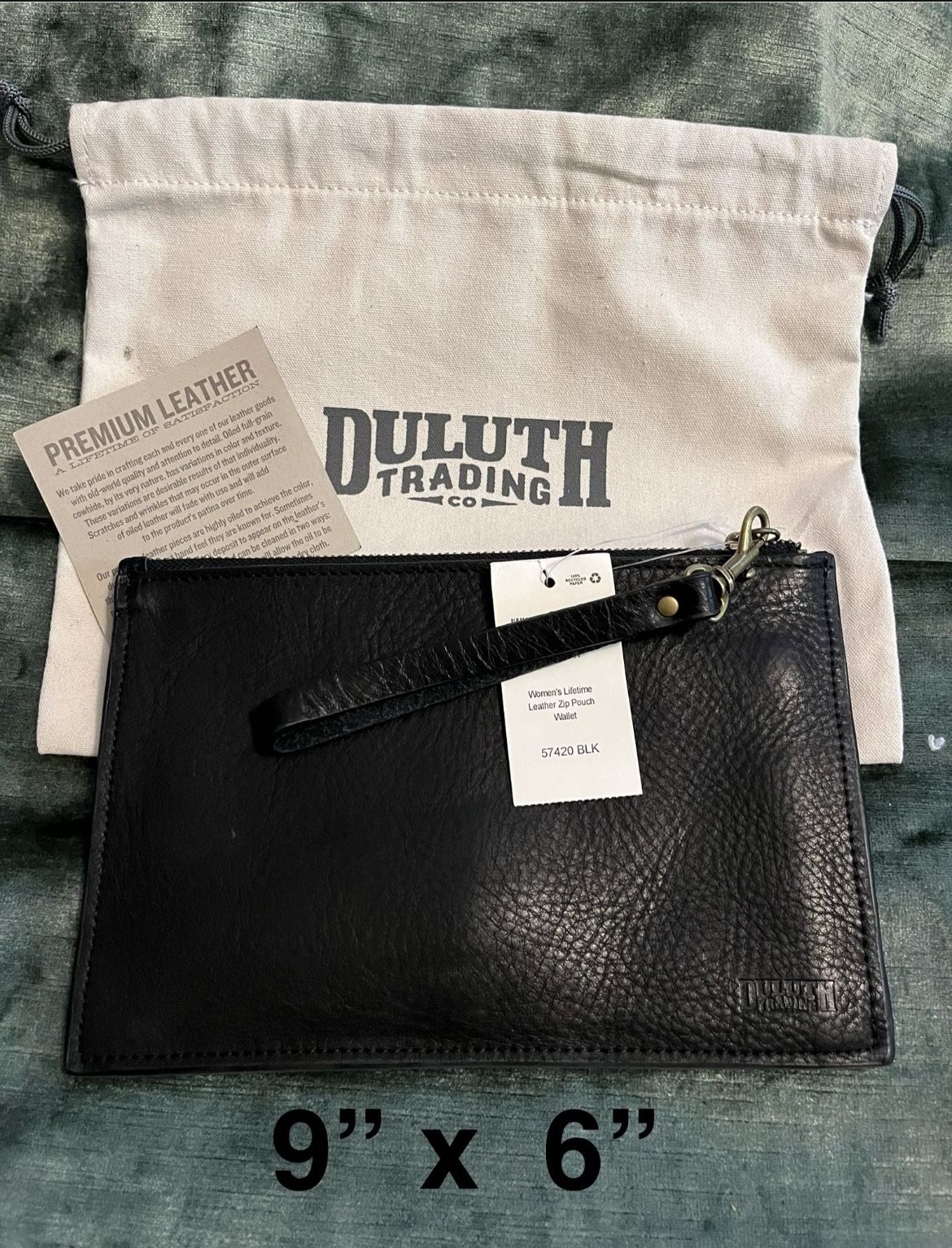 NEW Leather Zip Pouch Wallet