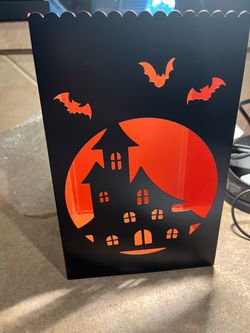 NEW Halloween Silhouette Lantern Metal Candle Holder