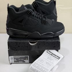 Jordan 4 Retro "Black Cat" - Size 6Y
