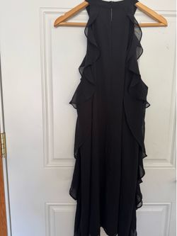 Bar III Black Halter Ruffle Dress