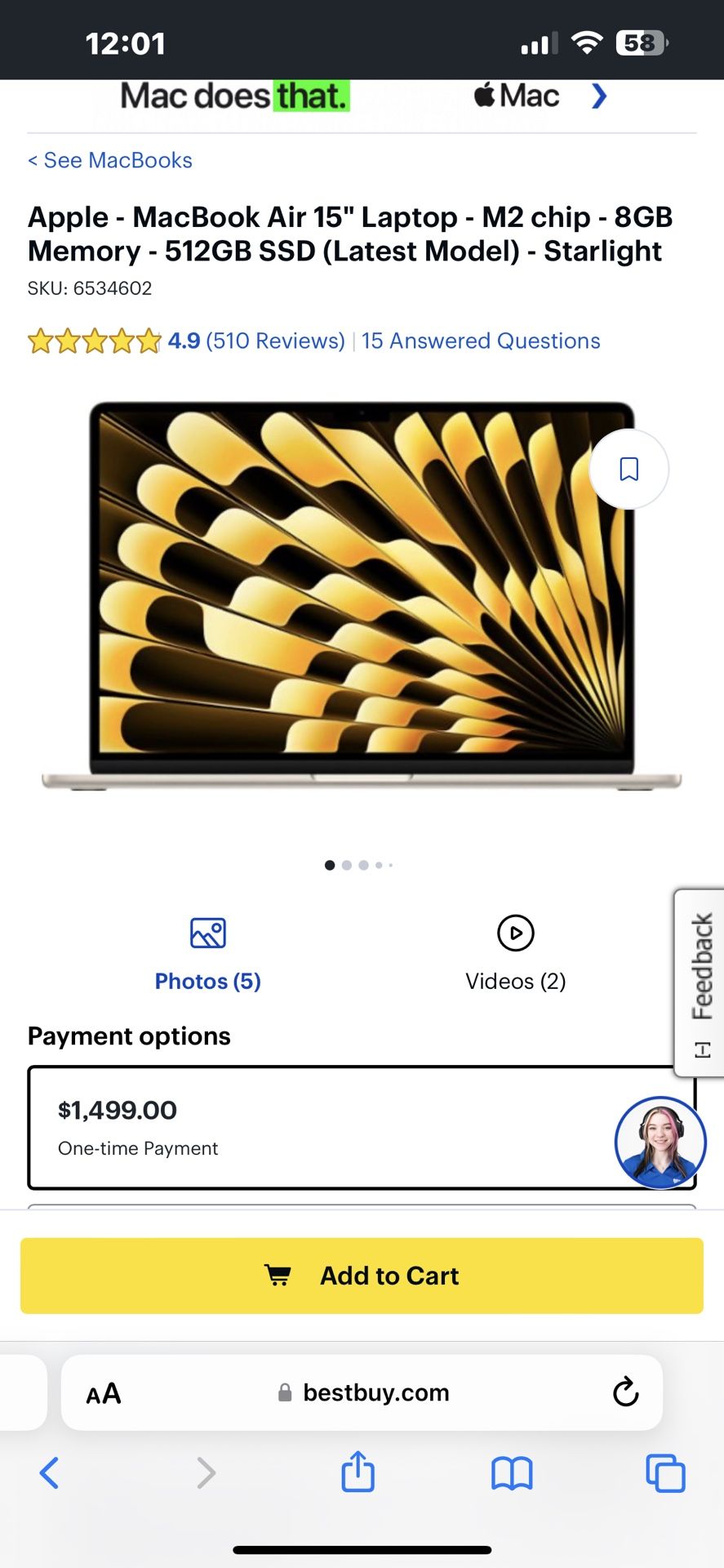MACBOOK AIR 2023 256 GiG M2