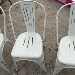 3 Metal White Chairs