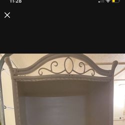 White Wicker Dresser With TV Turntable & DVD Player Space