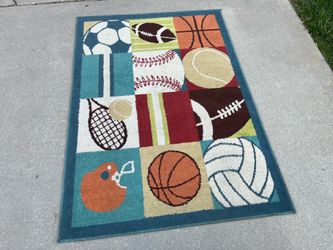 Sports Theme Area Rug (3’11”x5’7”)