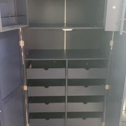  Rand New 70.9 in. Freestanding Kitchen Pantry Cabinet with 4-Doors, 2-Door Shelves, 8-Pull-out Trays and Adjustable Shelf, Blue