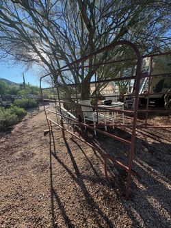 Fencing - tall sturdy metal fence panels - 5 of them