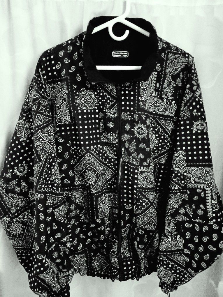 Psycho Monkey Black Bandana Reversible Jacket 2XL Brand New