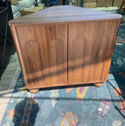Walnut Corner Cabinet with Double Doors