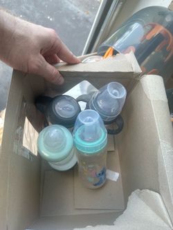3 Nuk 10 oz bottles and 1 nam bottle