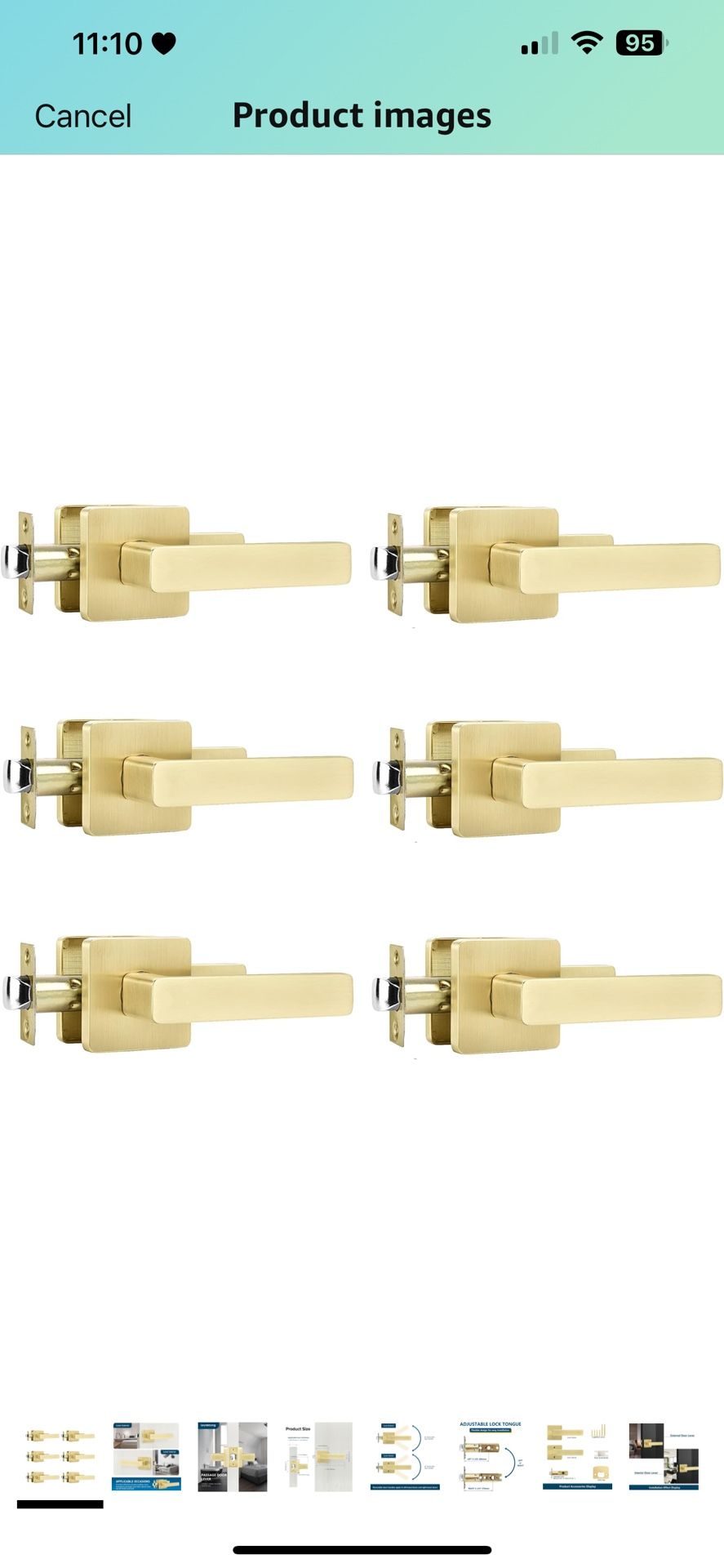 Leydebong 6 Pack Keyless Interior Hanles