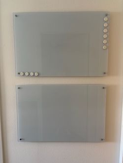 Glass Magnetic Dry Erase Boards Set of 2