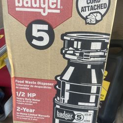 InSinkErator Badger 5 1/2HP Garbage Disposal - New In Box