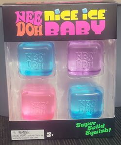 NeeDoh Nice Ice Baby 4-pack, 2 blue, 1 pink, 1 purple