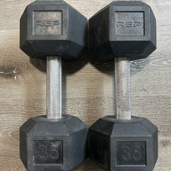 Rep Fitness 2x35 lb Hex Dumbbells