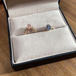 Sapphire/Sunstone Engagement Ring Stack