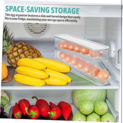 2 Sets Tiered Auto Rolling Design, Easy-Clean Organization for Pantry Shelves and Kitchen Storage