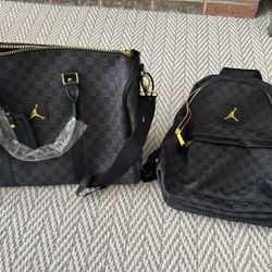 Michael Jordan, Duffel Bag And Book Bag.