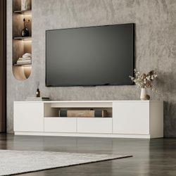 (PLEASE READ) White Modern TV Stand Media Console