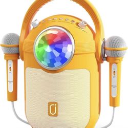 Portable Karaoke Speaker Machine for Kids 2 Microphones New