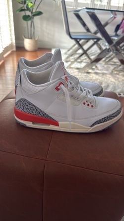 Air Jordan 3 White Cement Orange Sneakers