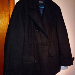 GUESS Men's Large Peacoat Jacket 