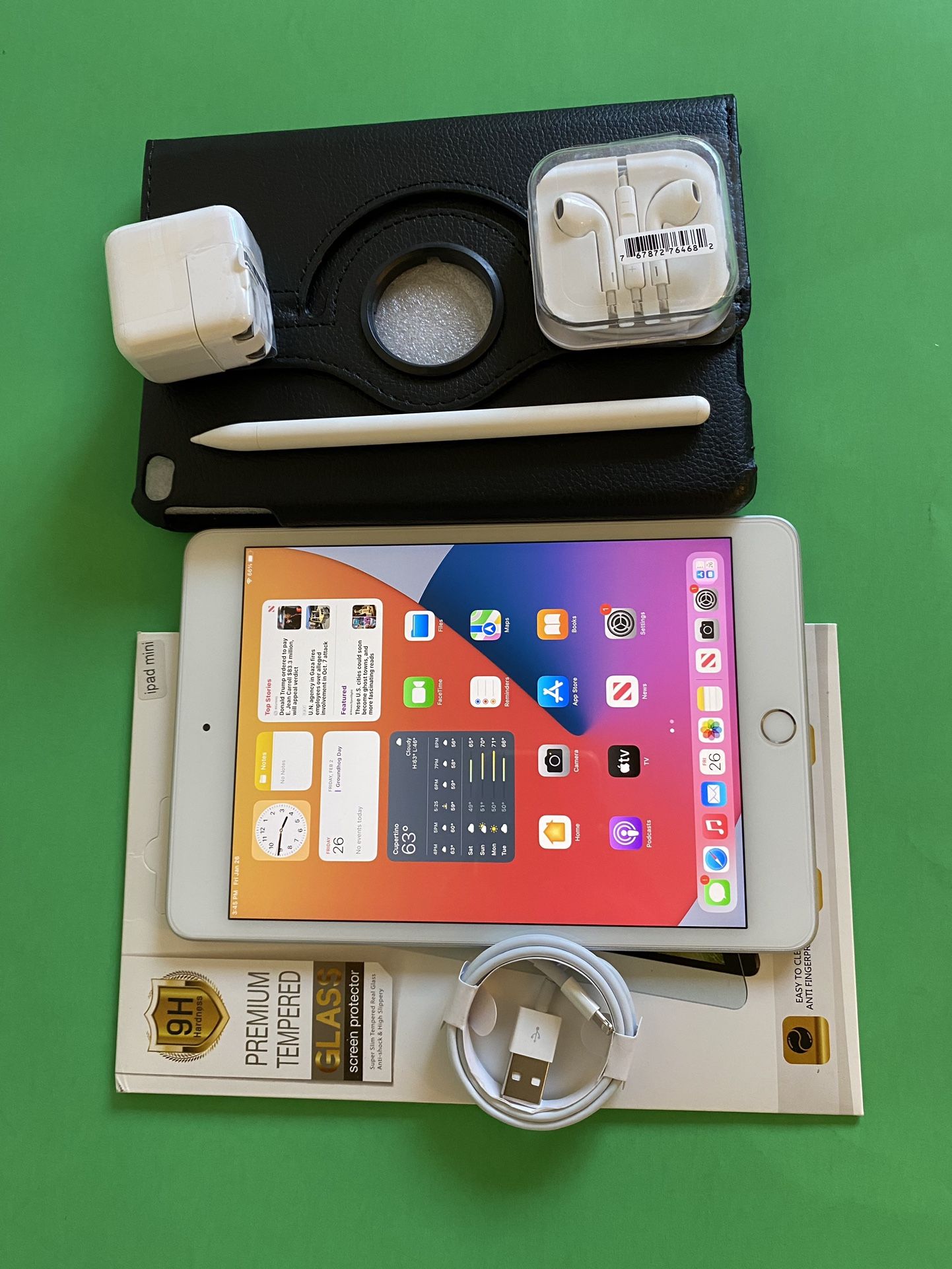 Apple iPad mini 5 (5th Generation/7.9” retina/ latest IOS 17 /2019 Model ) 64GB with stylus pen, case & Accessories (256GB $399)