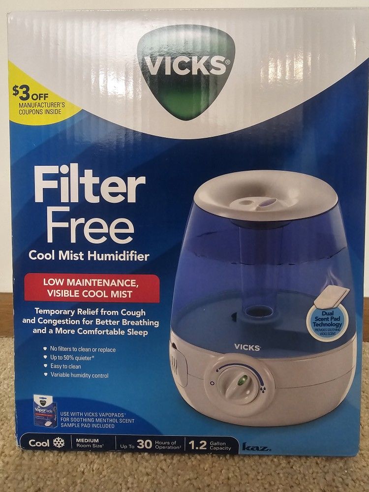 VICKS Cool Mist Humidifier Filter Free